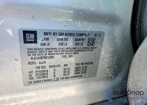 2013 Buick Encore from USA, damaged, VIN KL4CJASB7DB142851